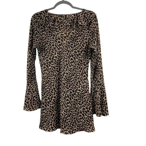 Victoria’s Secret Vintage Leopard Mini Dress Night Gown Cover Up Y2K Size Small - Picture 2 of 10